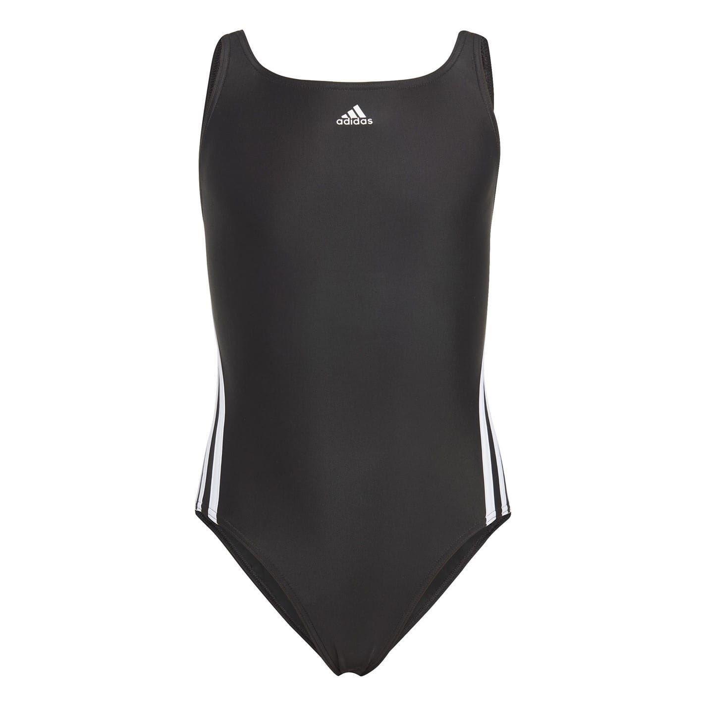 Adidas Girls 3 Stripes One Piece Swimsuit