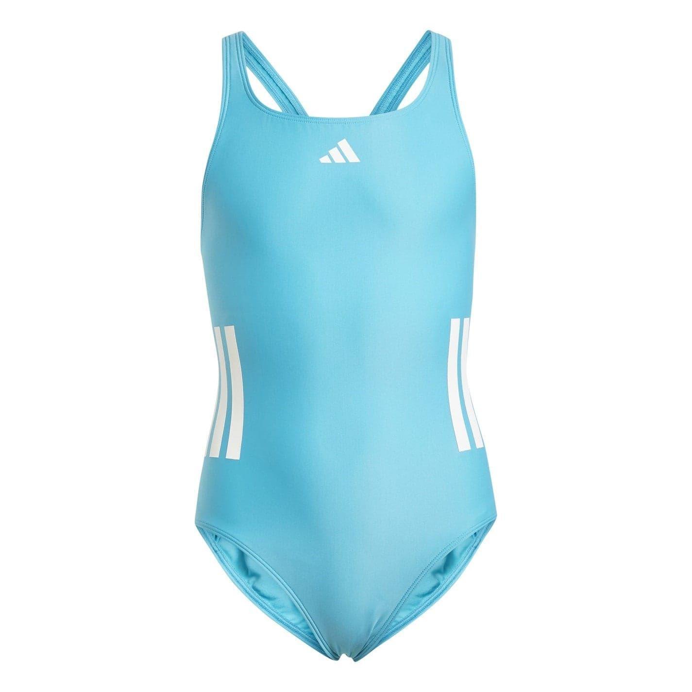 Adidas Girls 3 Stripes One Piece Swimsuit