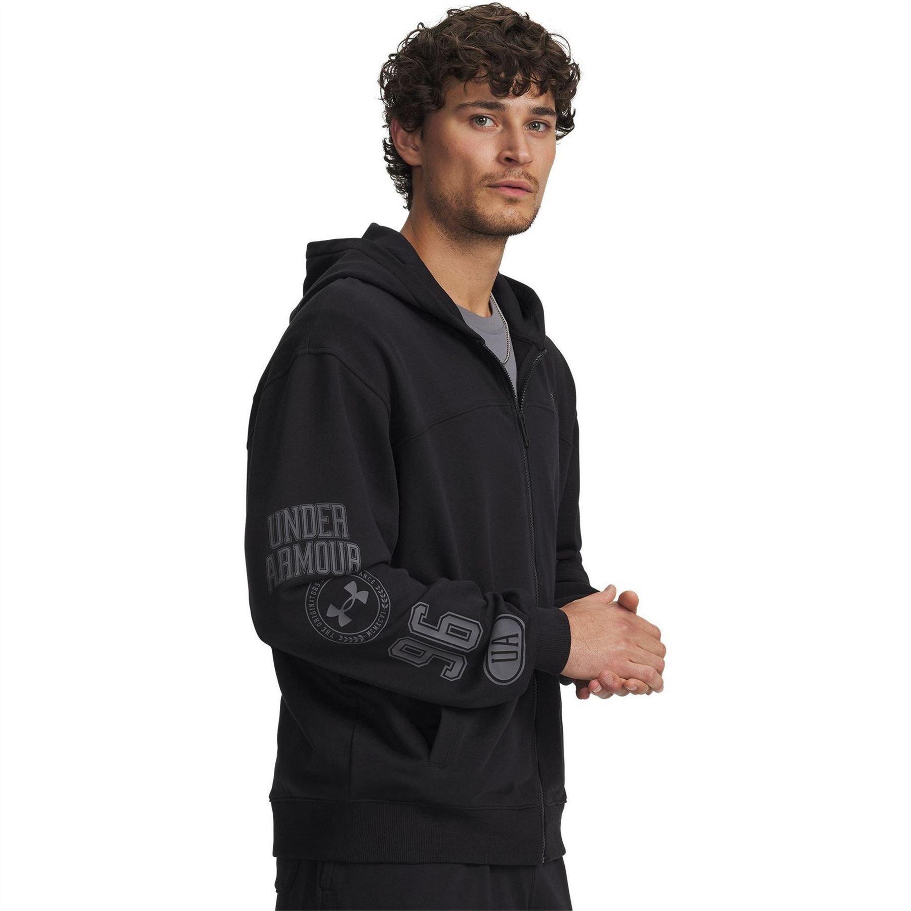 Under Armour Mens Rival Graphic Print Full Zip Hoodie