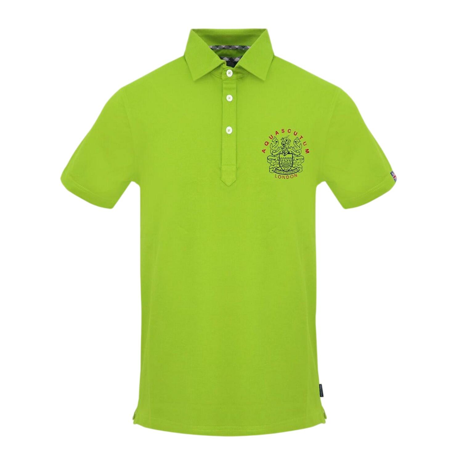 Aquascutum Mens Union Jack Logo Short-Sleeved Polo Shirt