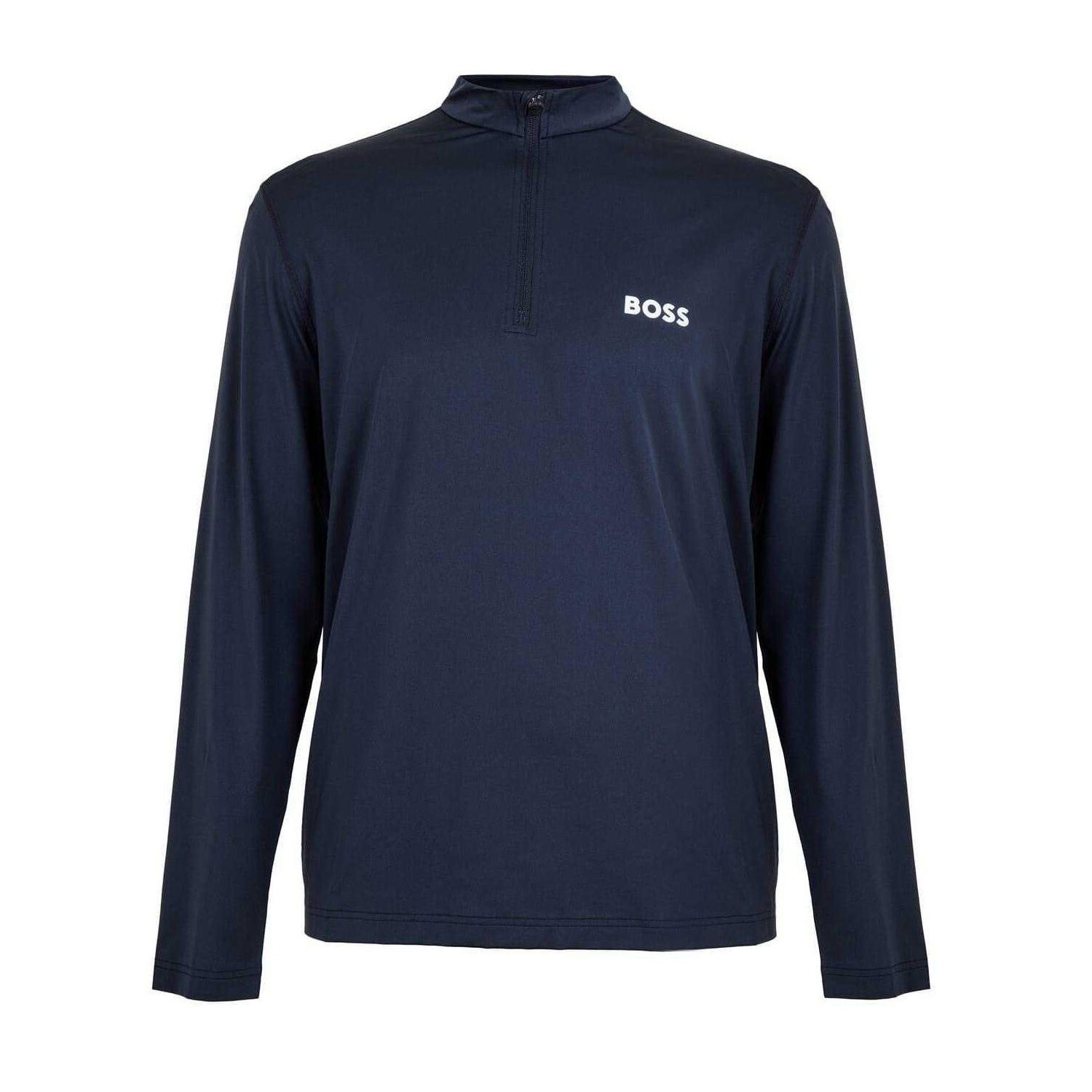 Boss Mens Performance Quarter Zip Long-Sleeved Top