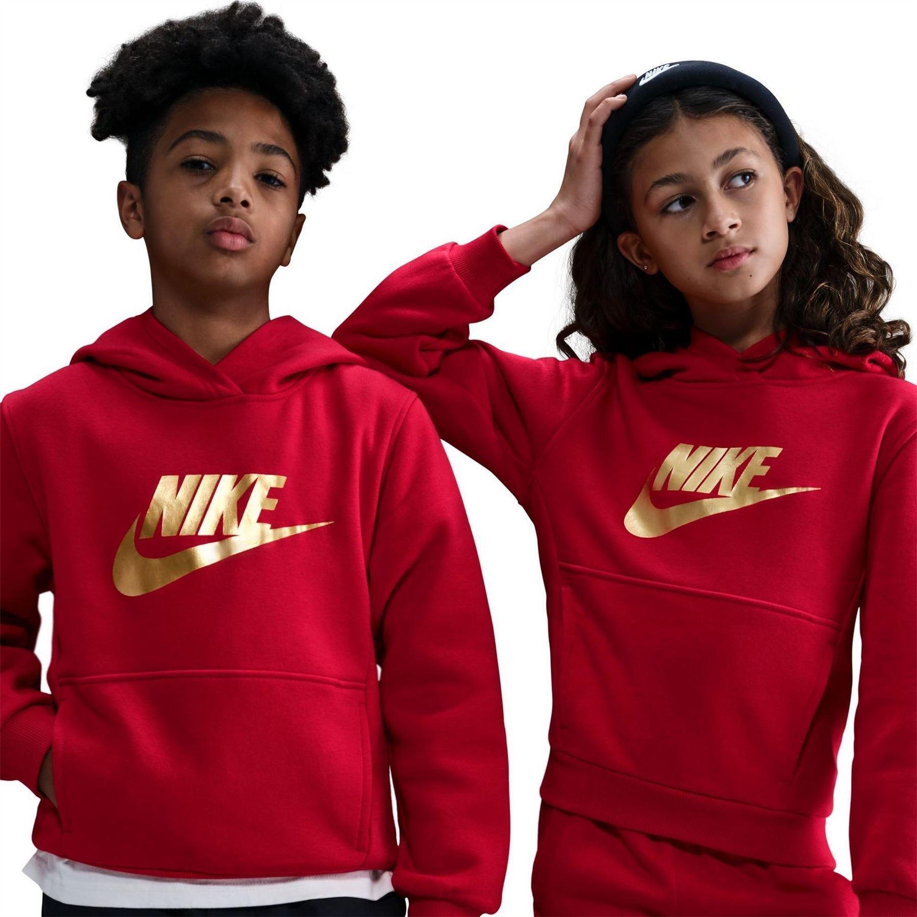 Nike Childrens/Kids Text Logo Pullover Hoodie