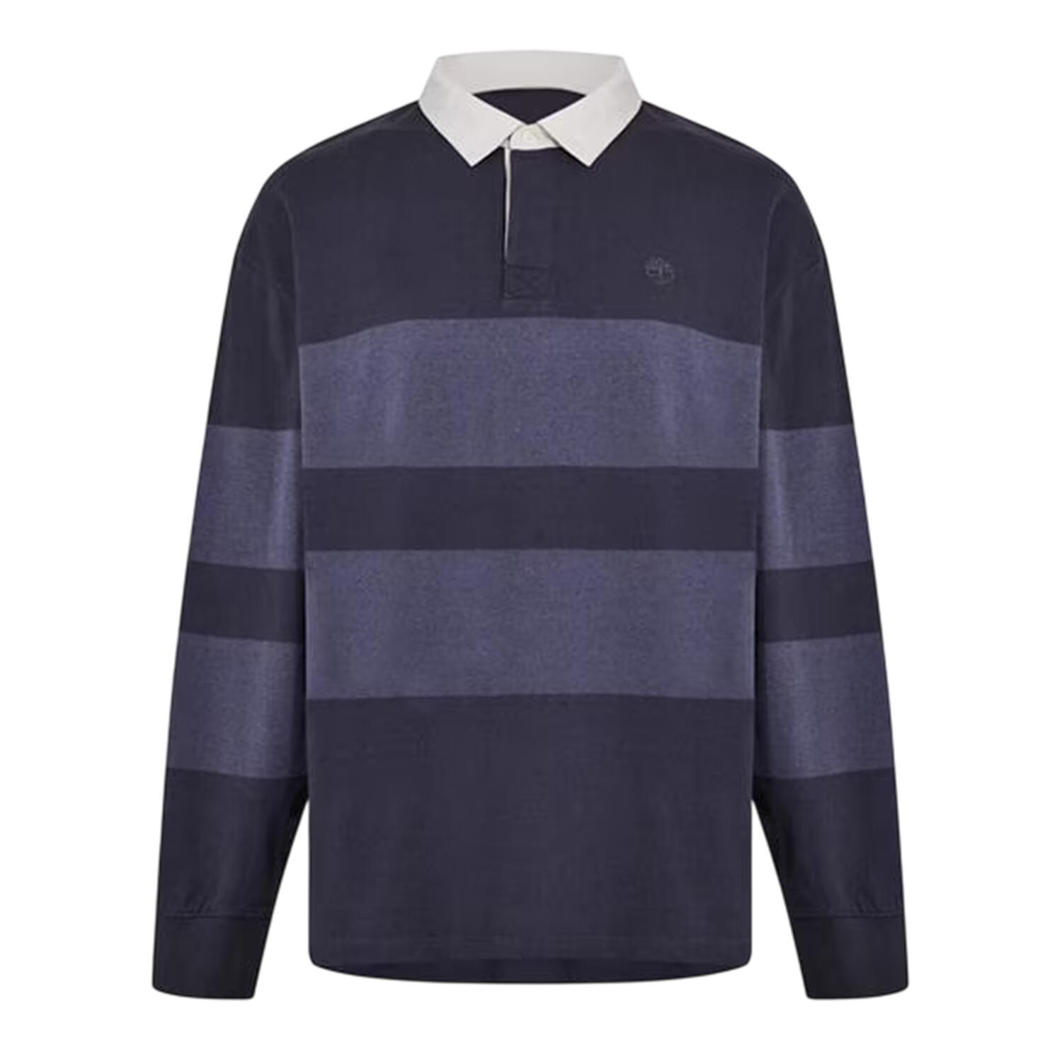 Timberland Mens Striped Long-Sleeved Rugby Polo Shirt