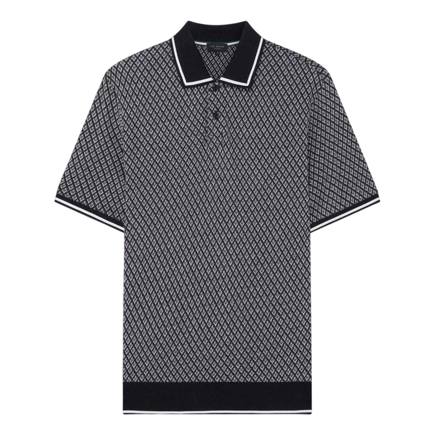 Ted Baker Mens Diamond Knitted Tipped Polo Shirt