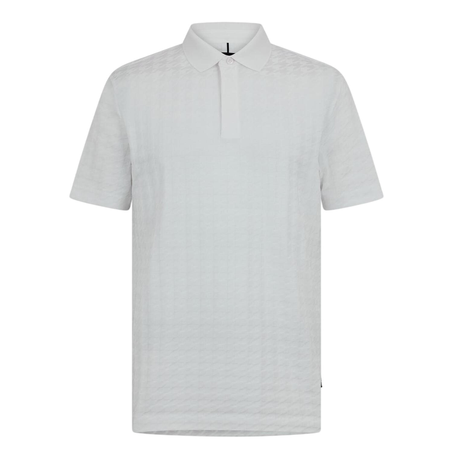 Boss Mens Porsche Houndstooth Collared Short-Sleeved Polo Shirt