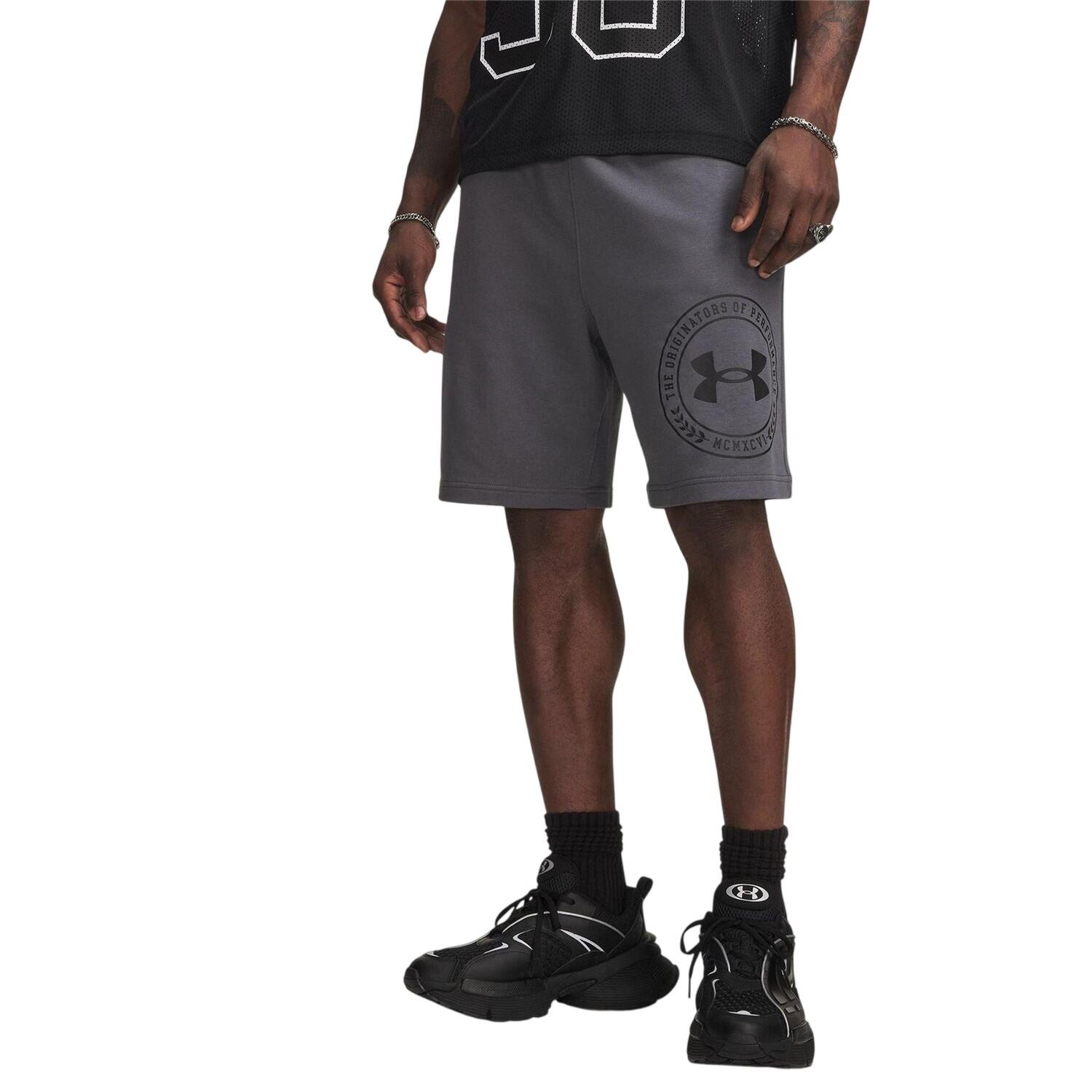 Under Armour Mens Rival Fleece Graphic Print Tapered Shorts