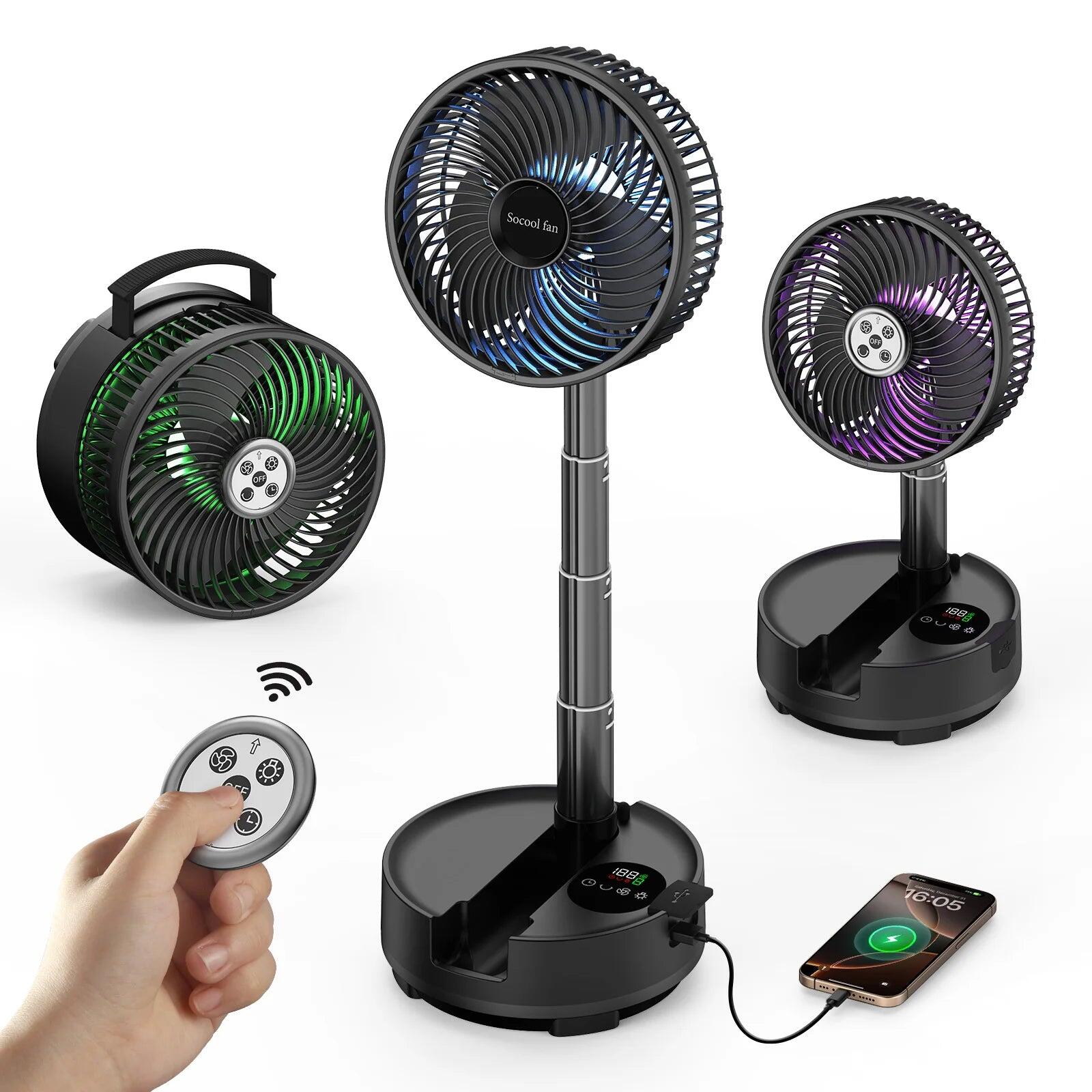 20000mAh Portable Folding Fan with Remote