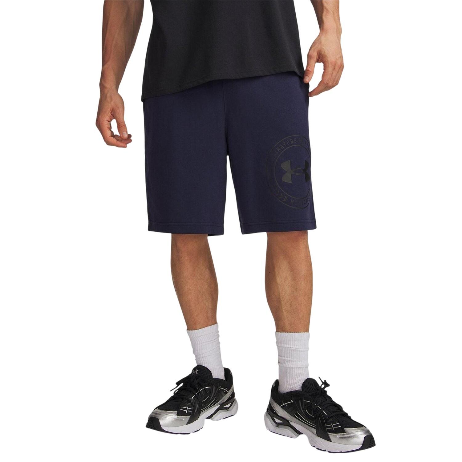 Under Armour Mens Rival Fleece Graphic Print Tapered Shorts