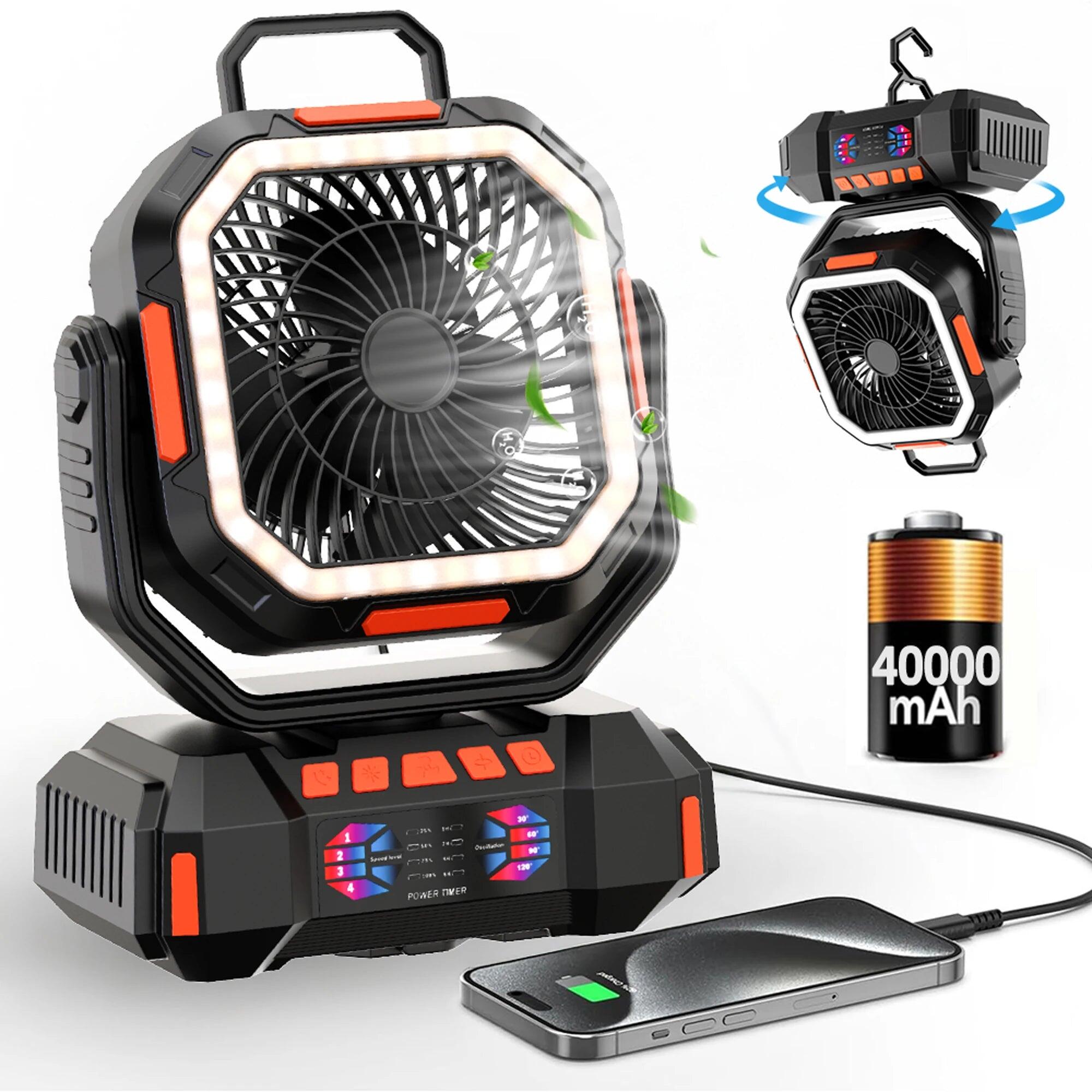40000mAh Rechargeable Camping Fan