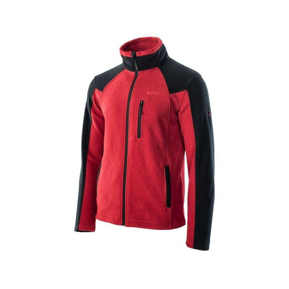 Giacca Pile Polare Uomo Hi-Tec Monar Rosso Nero 3/3