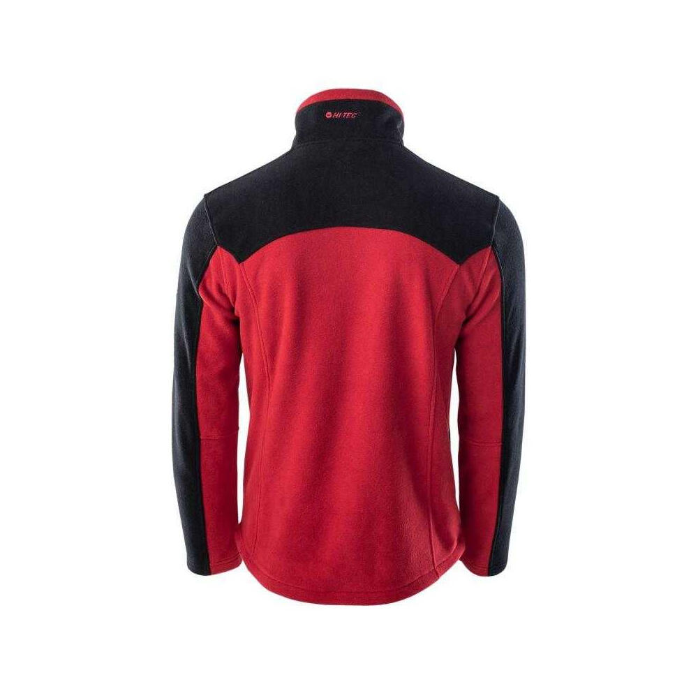 Giacca Pile Polare Uomo Hi-Tec Monar Rosso Nero 2/3