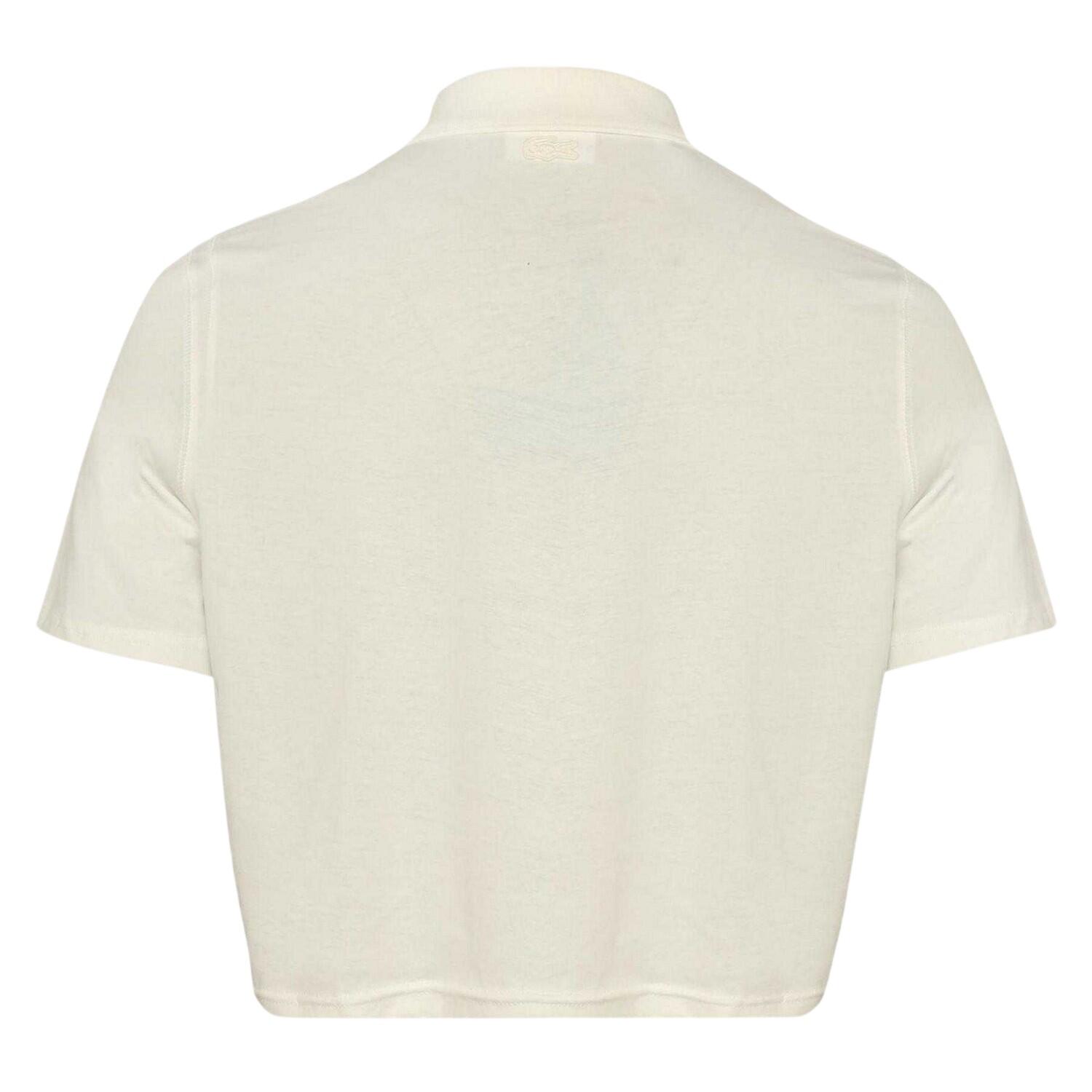 Kort poloshirt met opdruk voor dames (Wit) 3/3