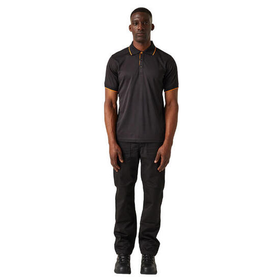 Regatta Polo Manches Courtes NAVIGATE Homme (Noir / Orange)