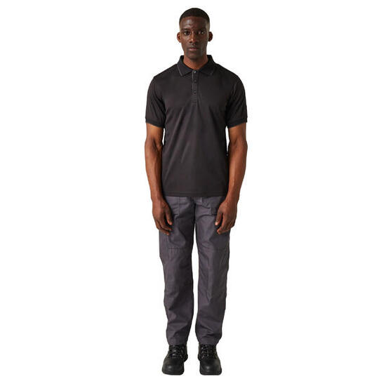 Regatta Polo Manches Courtes NAVIGATE Homme (Noir / Gris Foncé)