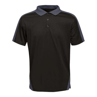 Herencontrast coolweave polo shirt (zwart/klassiek rood)