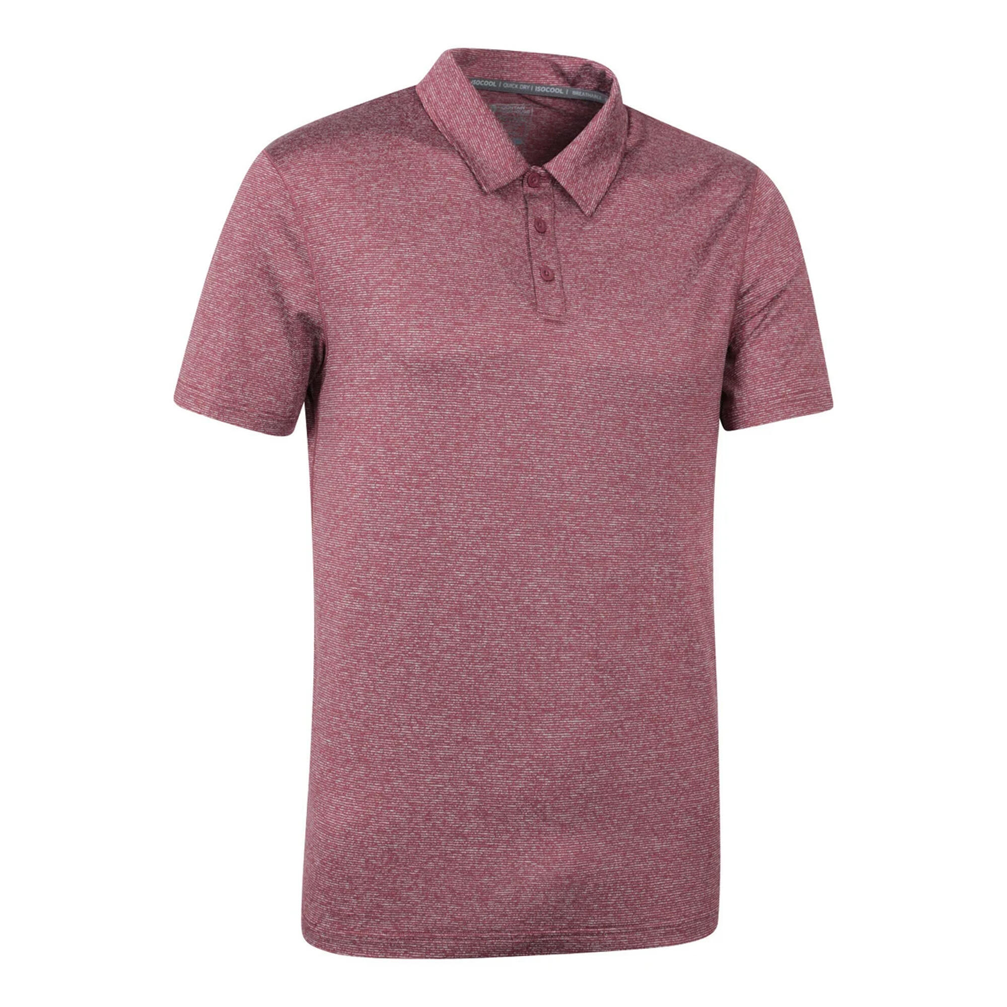 Mens Agra Stripe Polo Shirt (Burgundy) 4/4