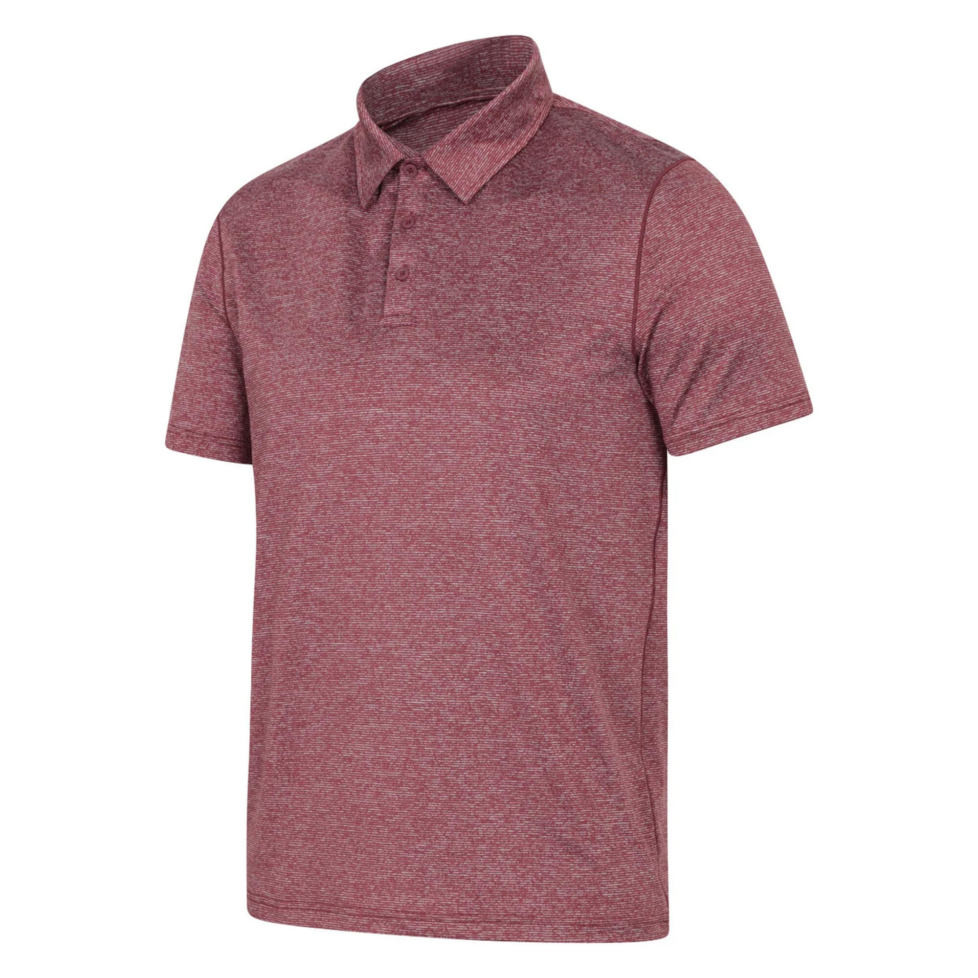 Mens Agra Stripe Polo Shirt (Burgundy) 3/4