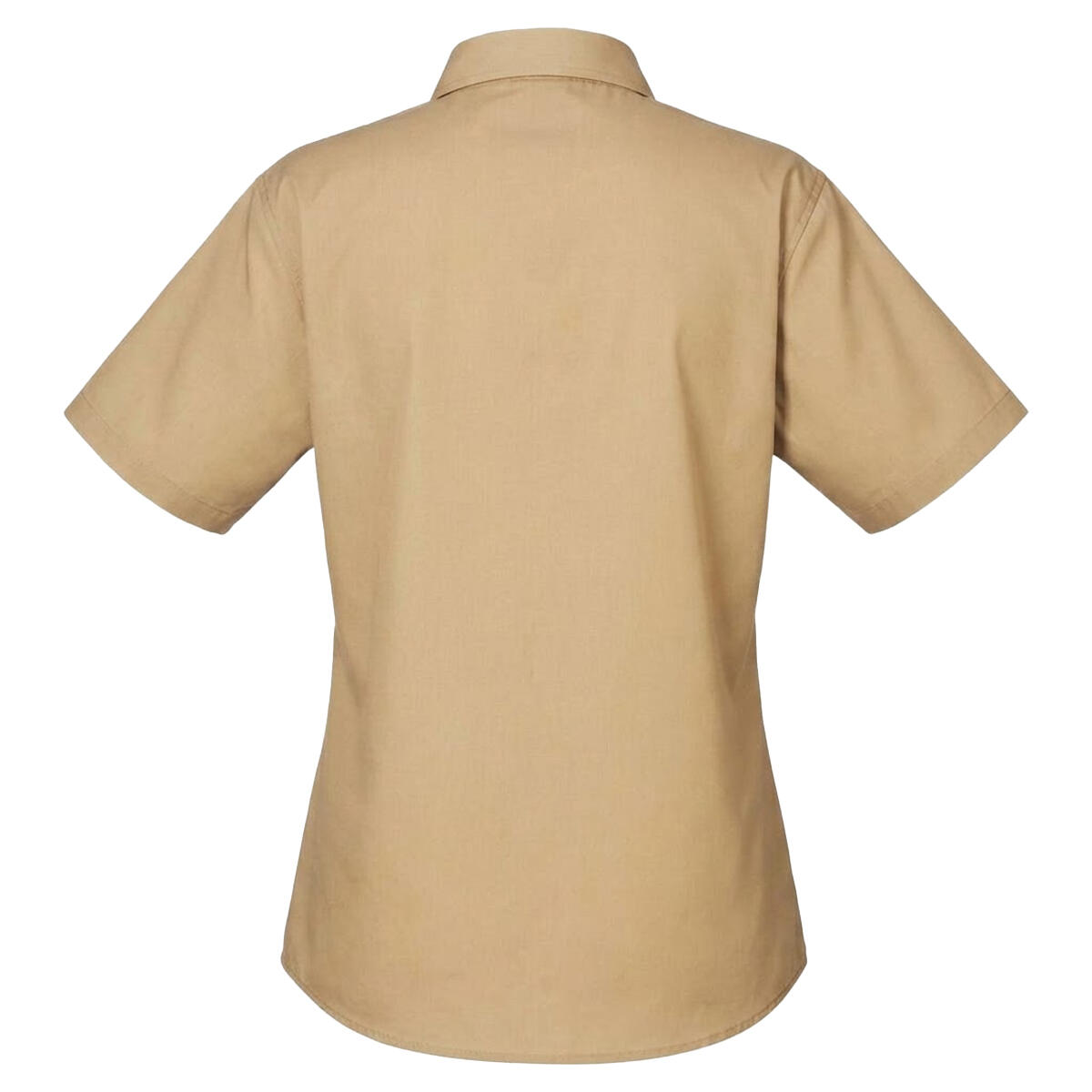 Blusa de manga curta de popelina para senhora/senhora (Caqui) 2/3