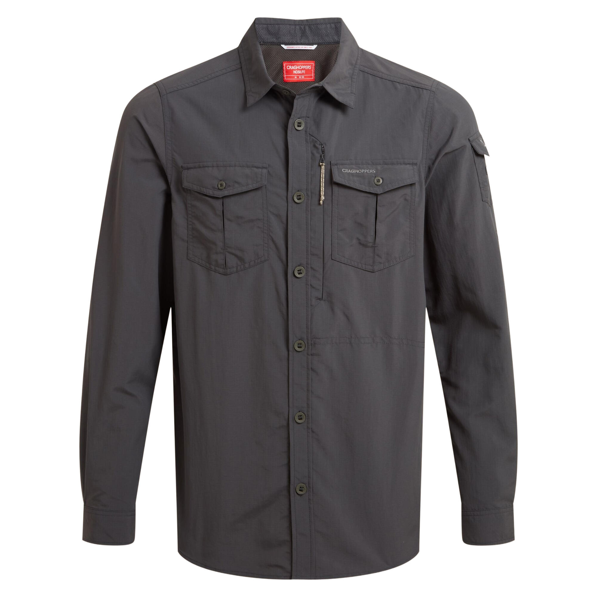 Chemise Unie Manches Longues ADVENTURE Homme (Anthracite) 2/5