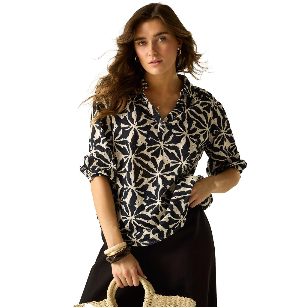 Womens/Ladies Nofino Abstract Floral Shirt (Beige)