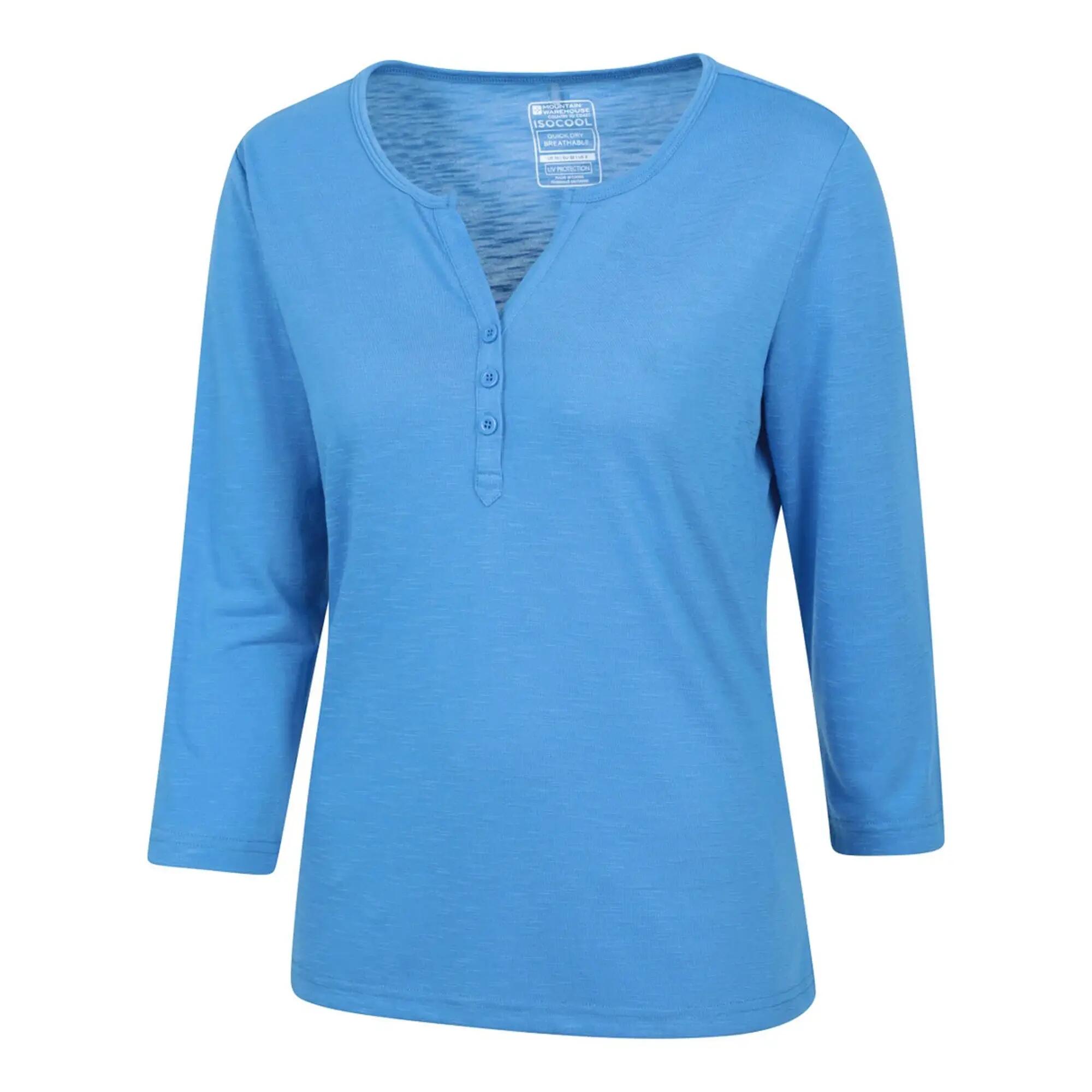 "Paphos" Oberteil Mit UVSchutz für Damen Leuchtend Blau 3/4