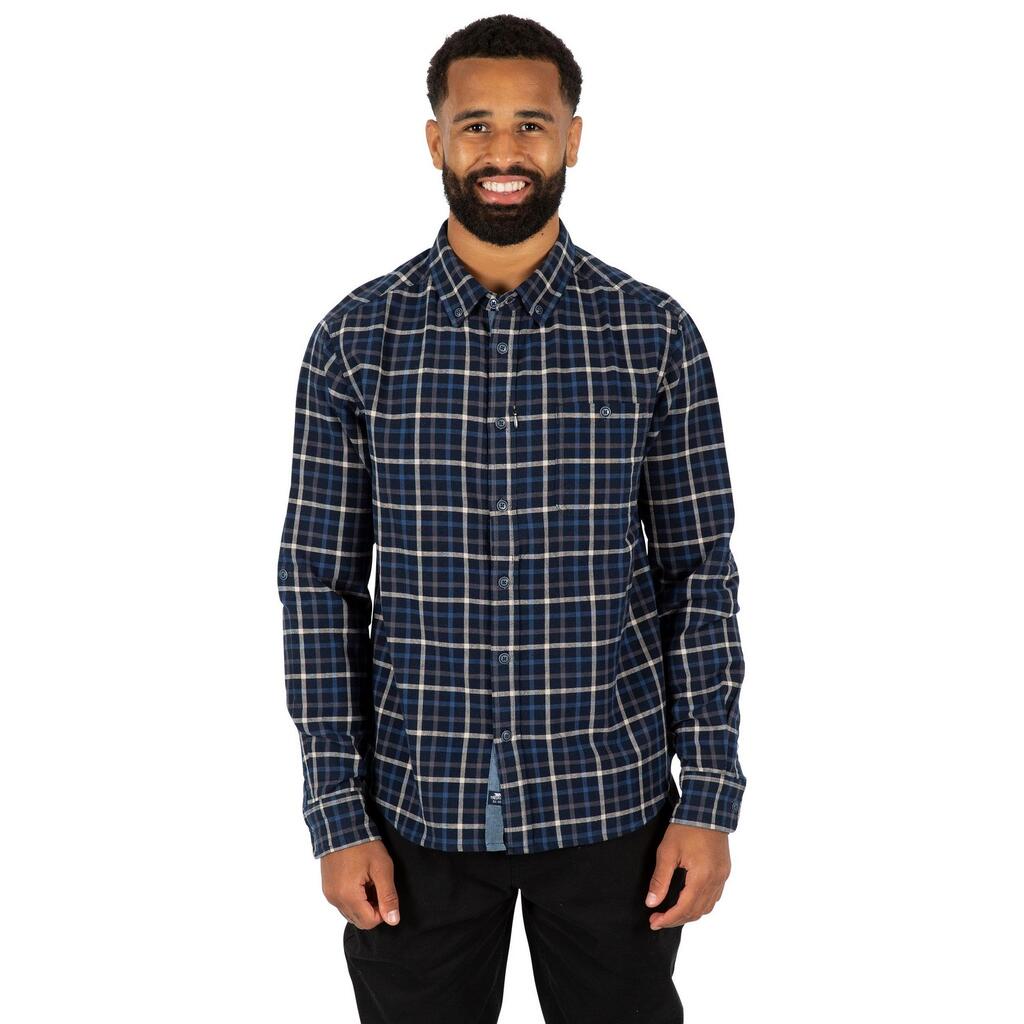 Mens Withnell Checked Cotton Shirt (Blue)