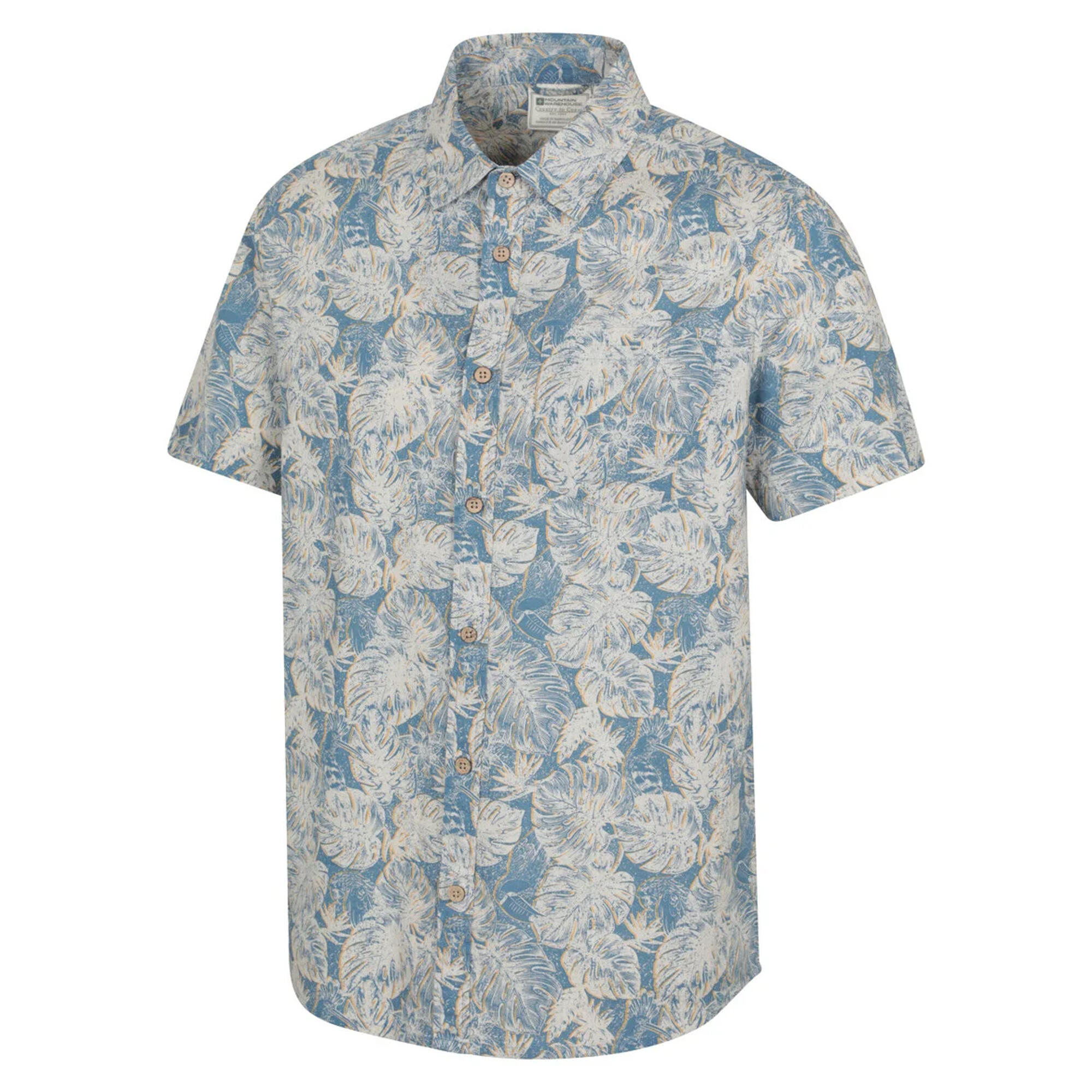 Camicia Tropicale Maniche Corte Uomo Mountain Warehouse Blu Acceso 4/4