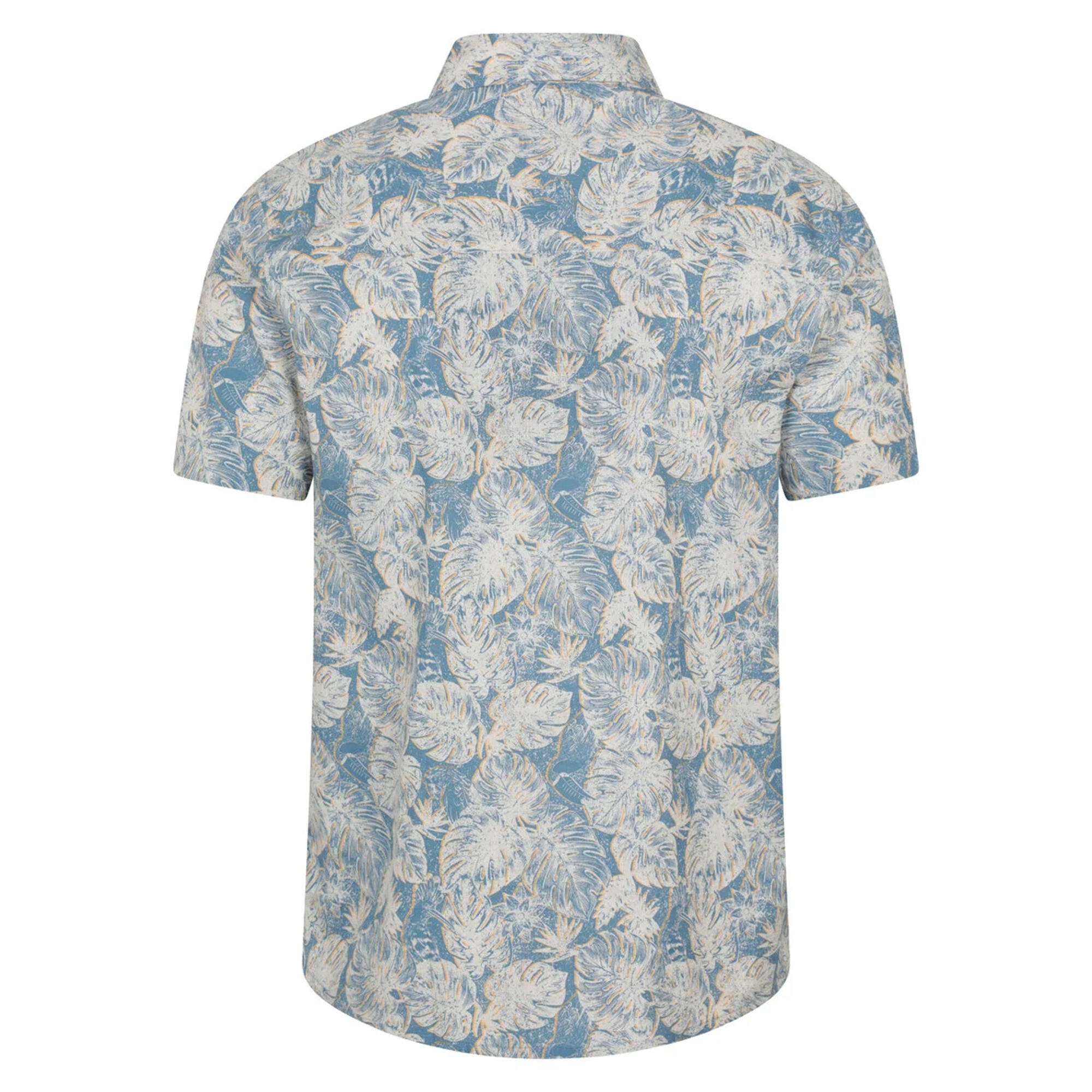 Camicia Tropicale Maniche Corte Uomo Mountain Warehouse Blu Acceso 3/4