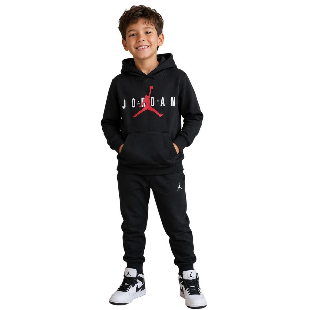 Childrens/Kids Air Jordan Jumpman Hooded Pullover Hoodie (Black)