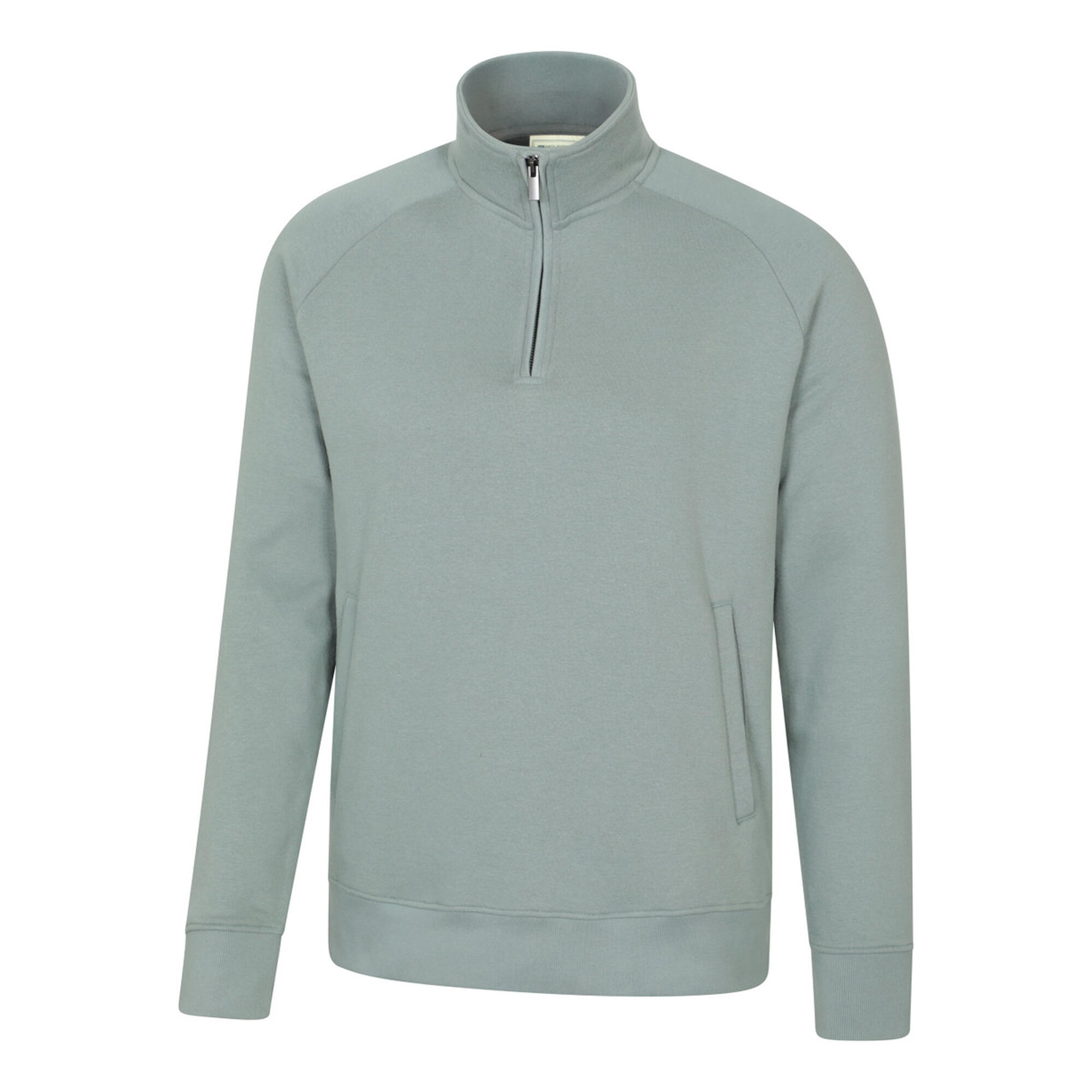 "Bamburgh" Pullover mit halbem Reißverschluss für Herren Blassgrün 3/3