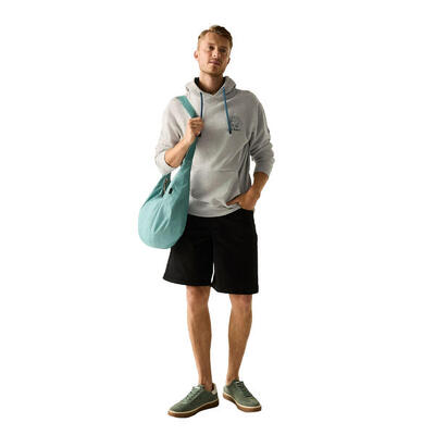 Heren cline back print hoodie (grijs marl/mediterranea)