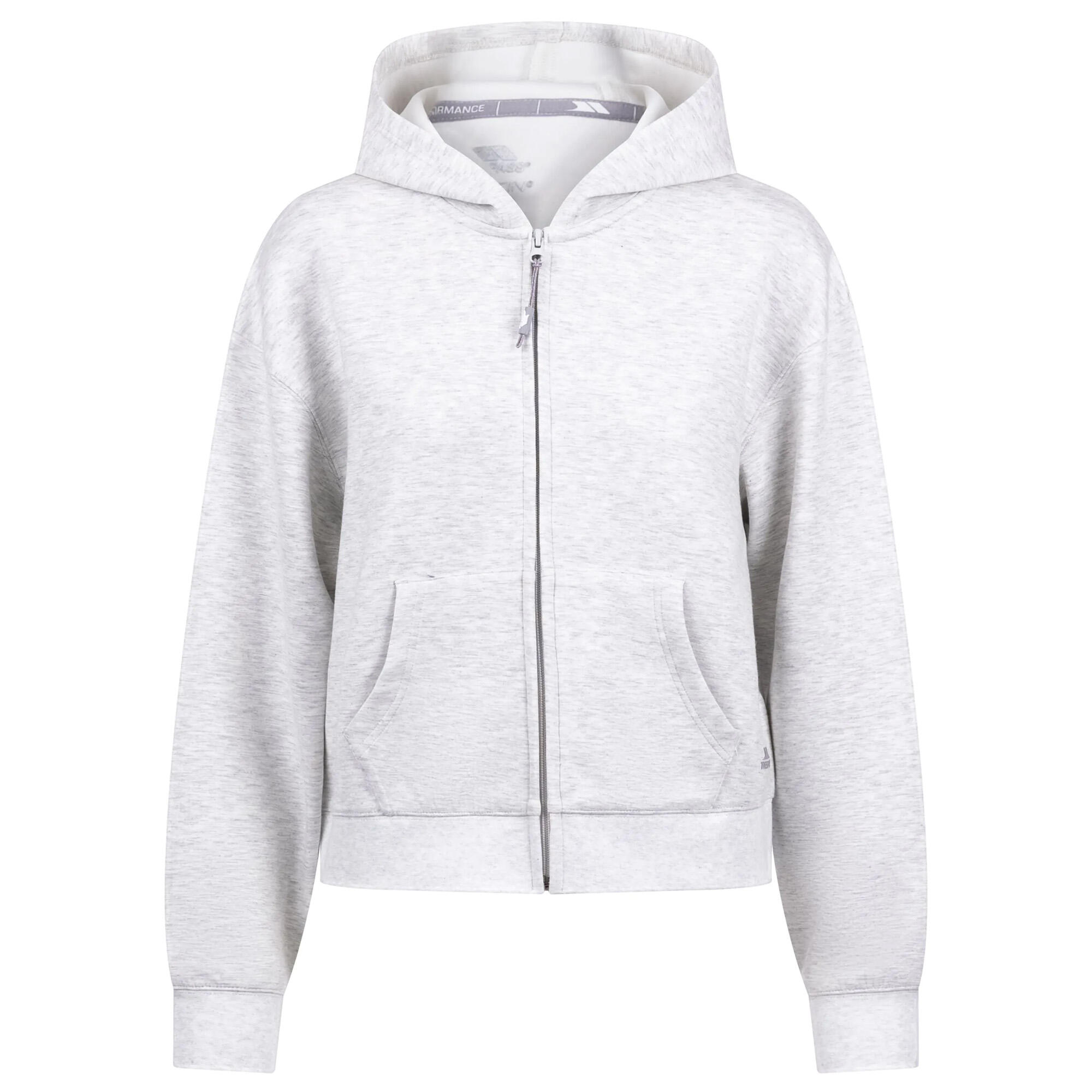 Felpa Con Cappuccio E Zip Intera Donna Trespass Sileas Active Grigio Di Marna 2/6