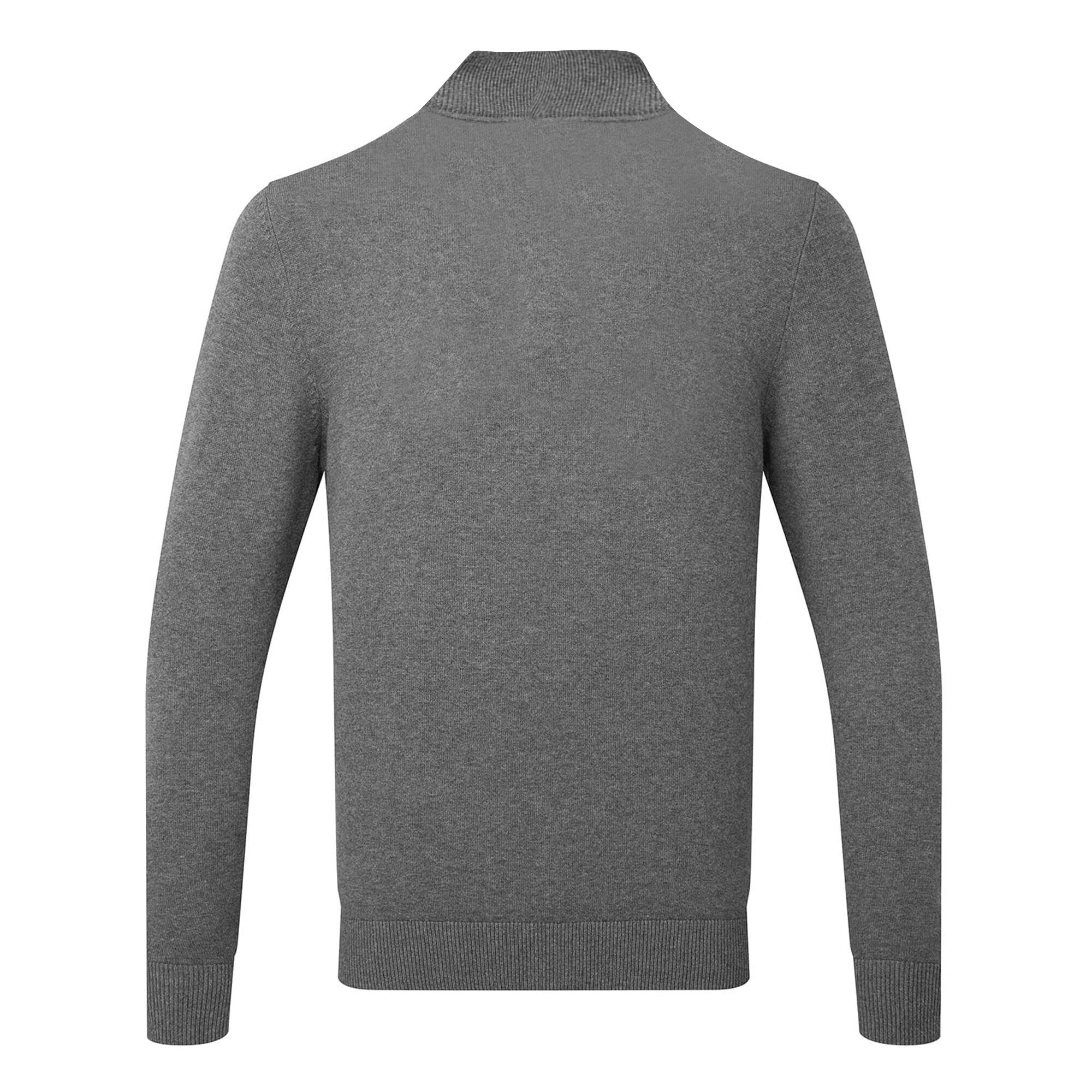 Mens Cotton Blend Zip Sweatshirt (Charcoal) 3/3