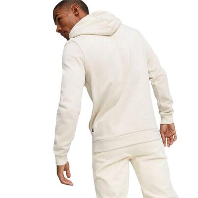 Heren essential big logo evening full zip hoodie (beige)
