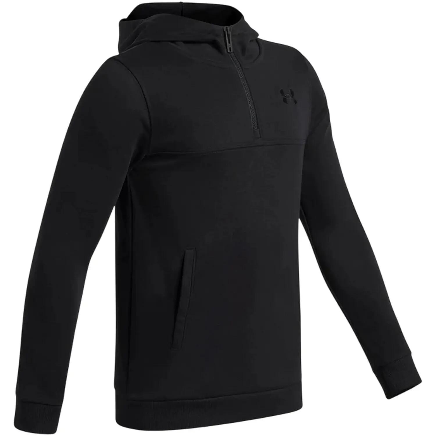 "Rival" Kapuzenpullover für , mit kurzem Reißverschluss, Fleece Kinder Schwarz 3/4