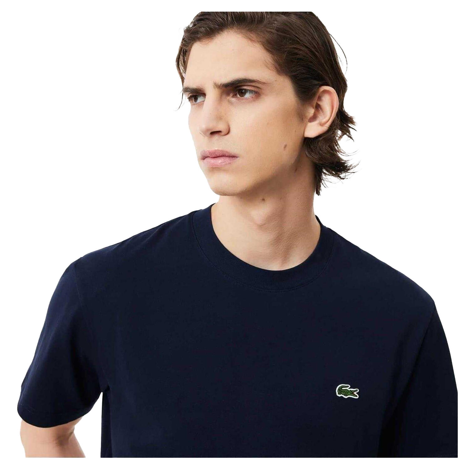 Maglietta Logo Ricamato Uomo Lacoste Blu Navy 4/6