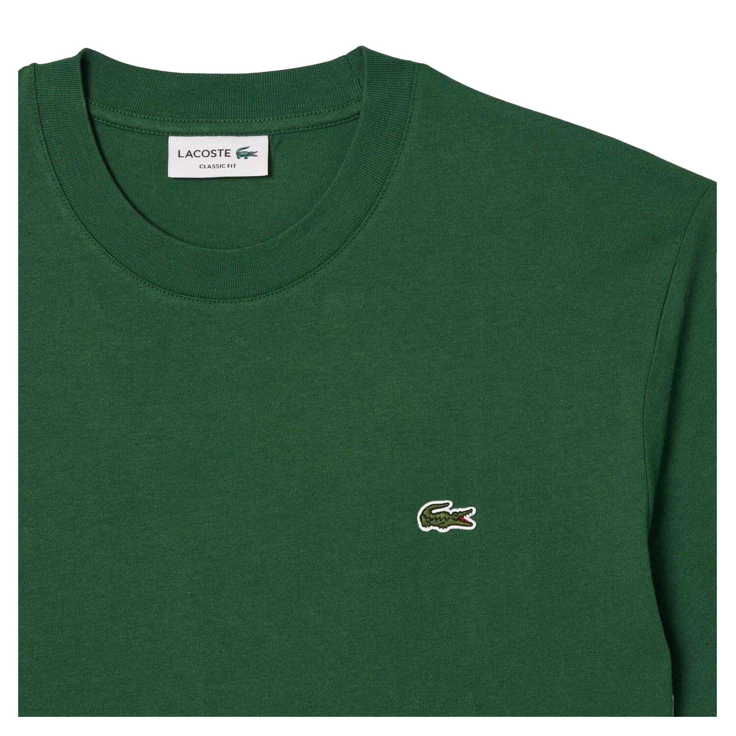 Maglietta Logo Ricamato Uomo Lacoste Verde 4/6