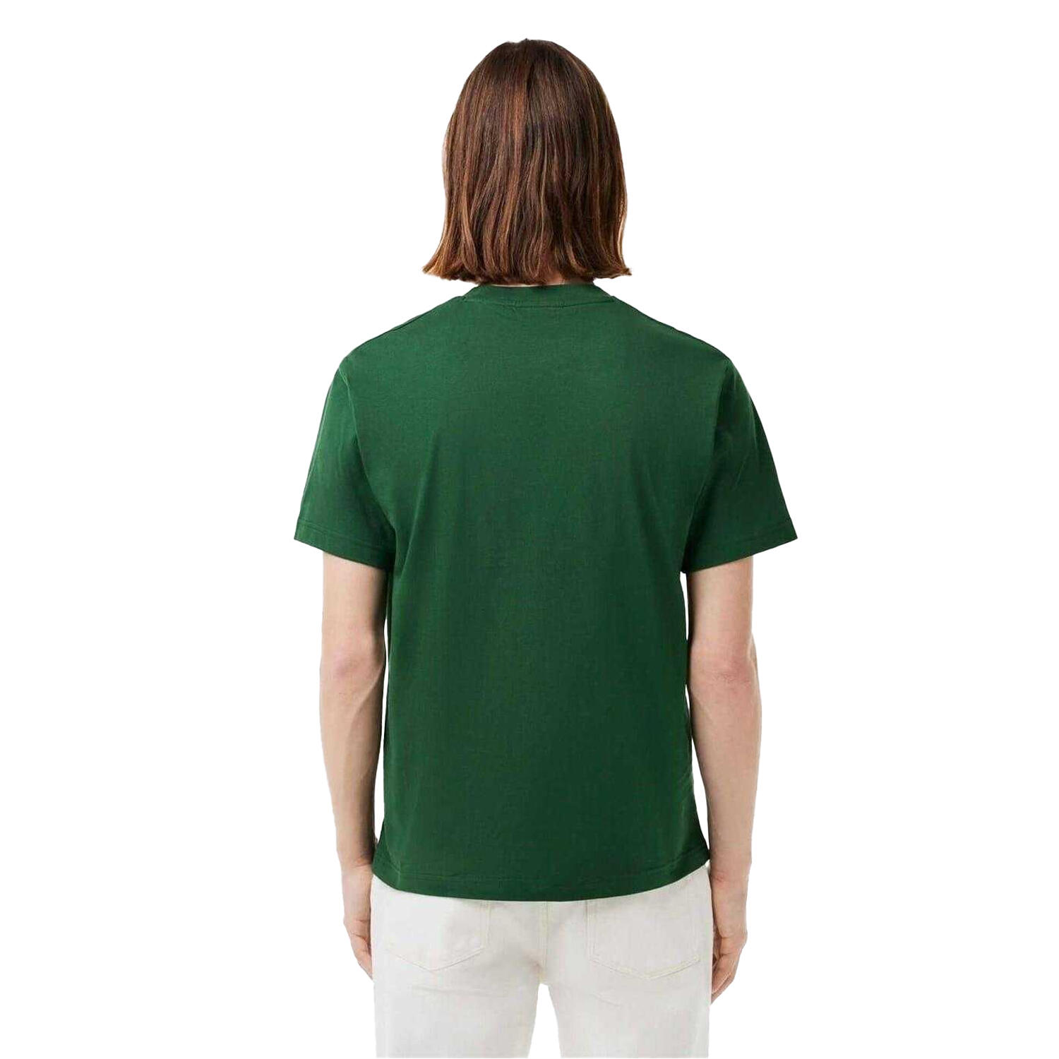 Maglietta Logo Ricamato Uomo Lacoste Verde 3/6