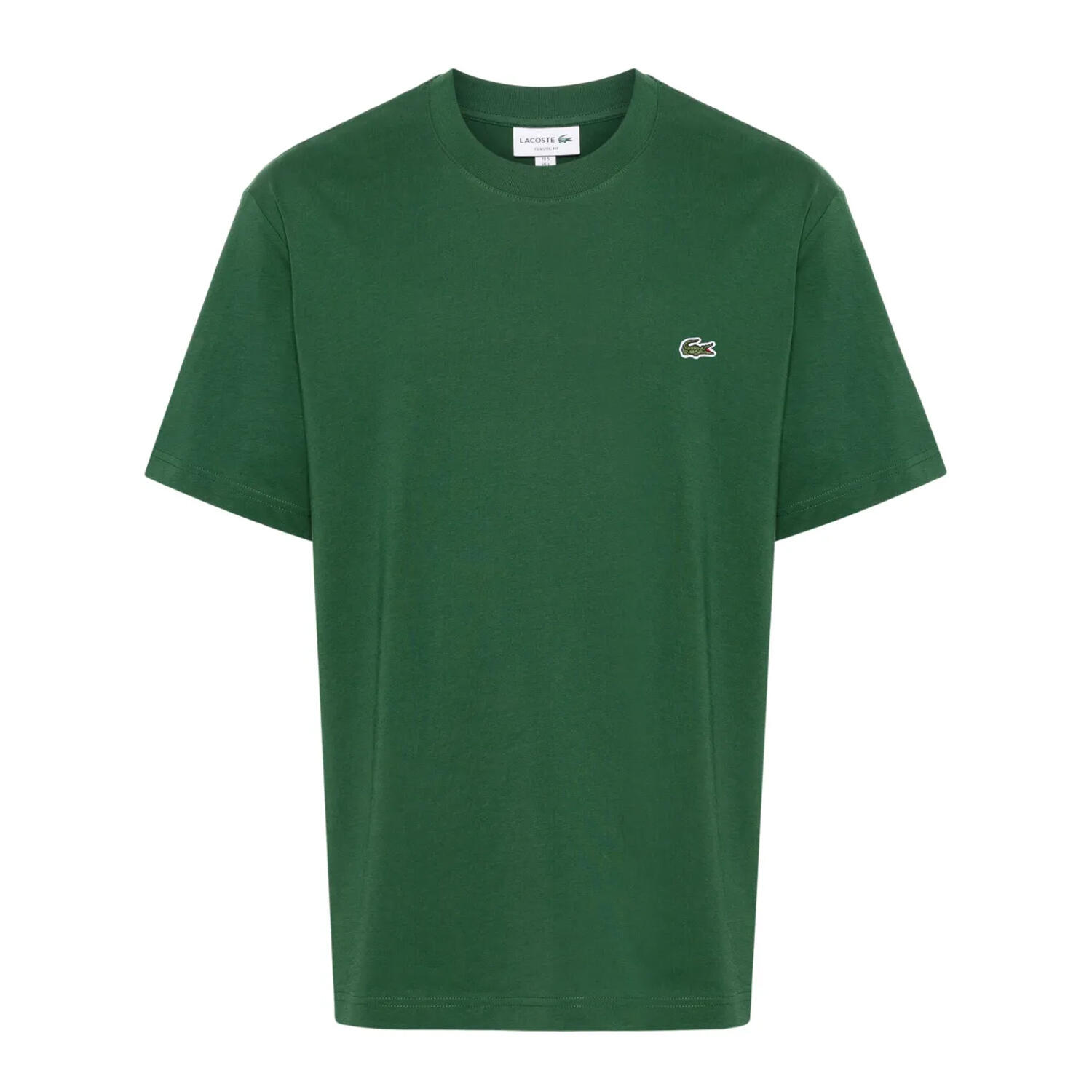 Maglietta Logo Ricamato Uomo Lacoste Verde 2/6