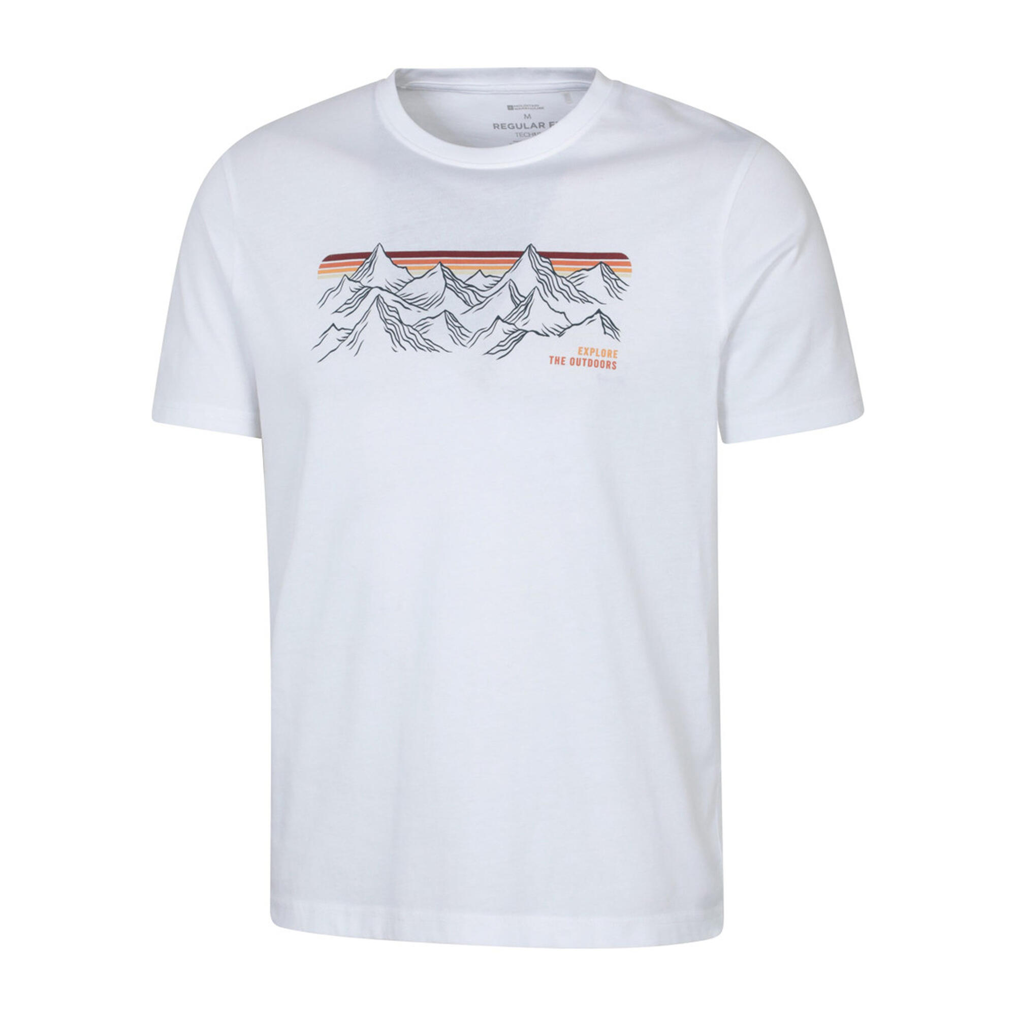 Mens Mountain Stripes TShirt (White) 3/3