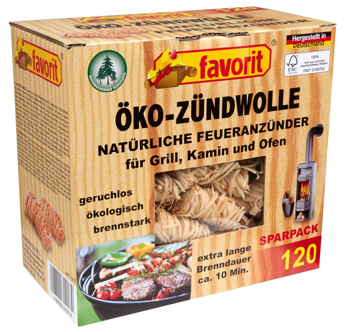 FAVORITE Dřevitý podpalovač 100 ks