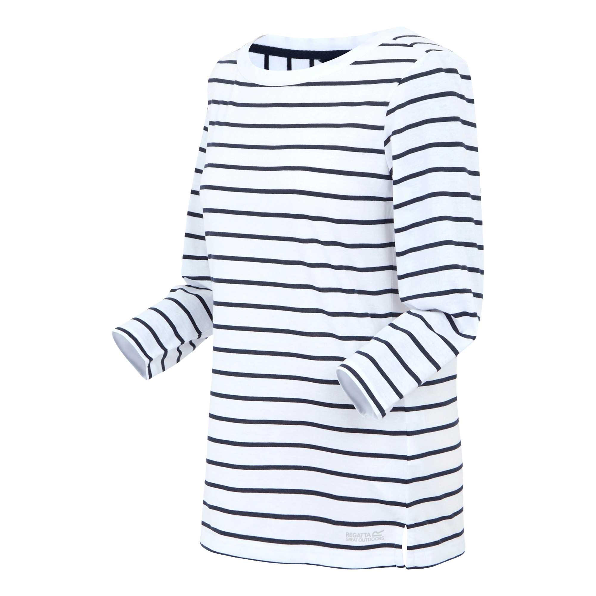Dames Baylette II Gestreept Tshirt (Wit, Marine) 4/5