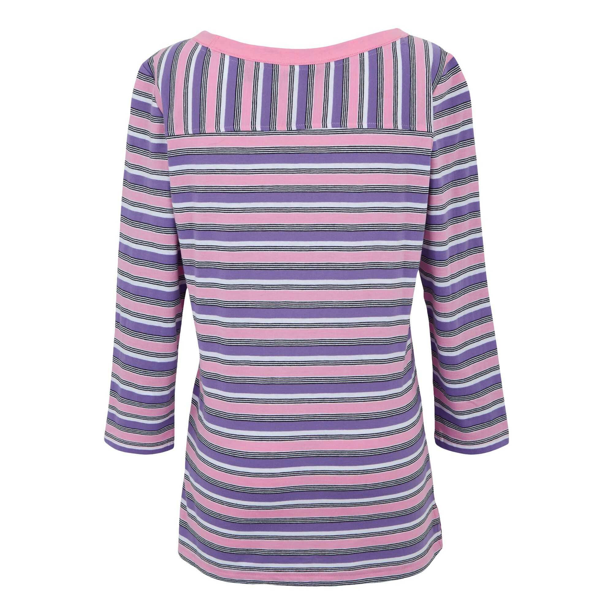 Tshirt Manches ¾ Motif/style À Rayures BAYLETTE Femme (Rose Clair À Rayures) 3/5