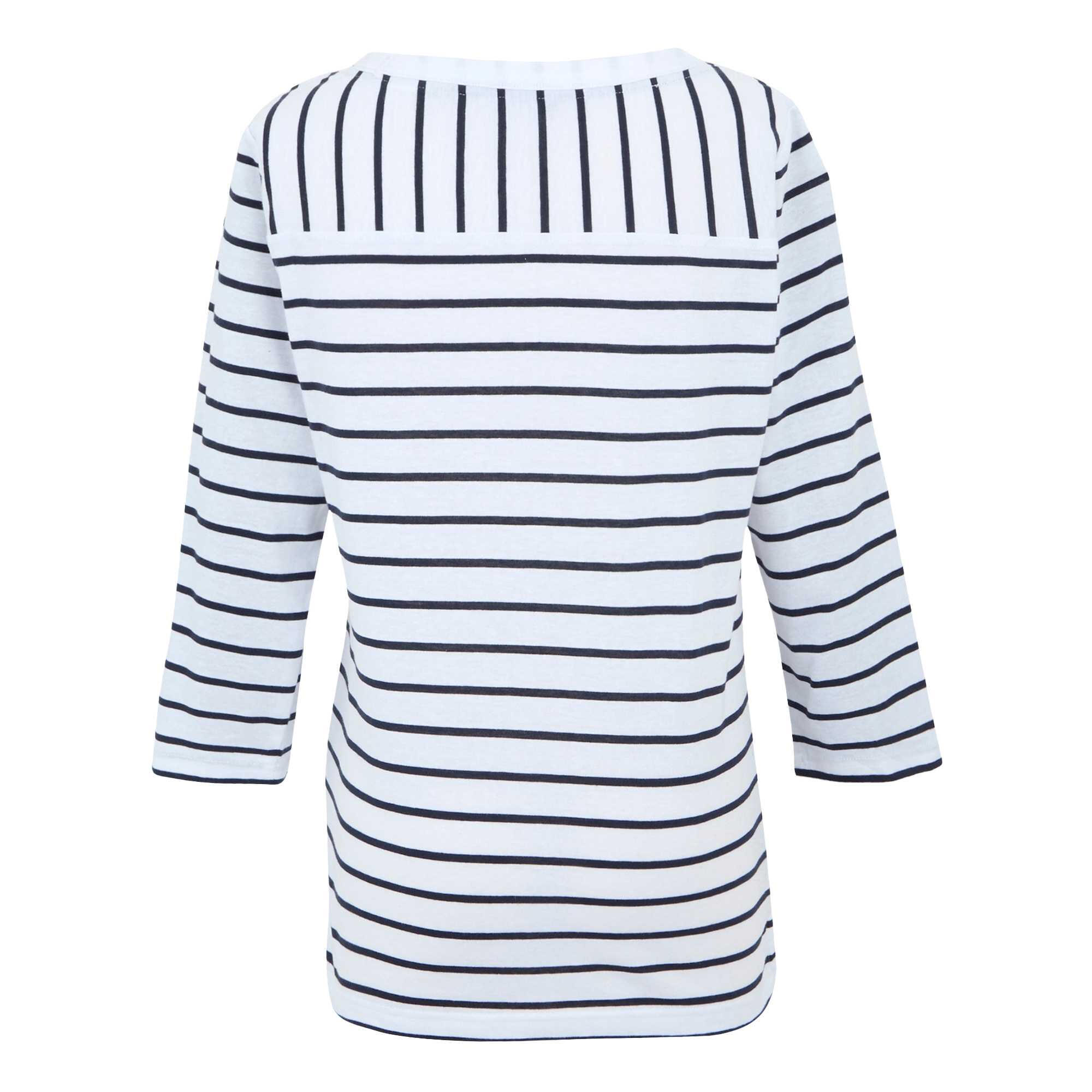 Dames Baylette II Gestreept Tshirt (Wit, Marine) 3/5