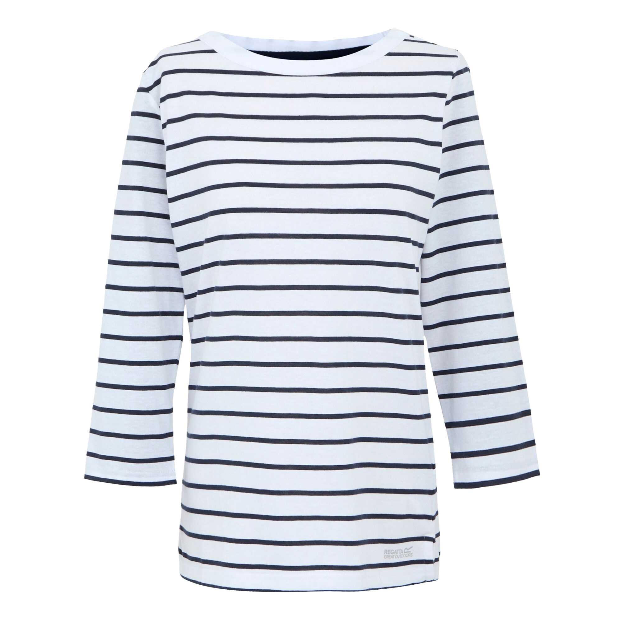 Dames Baylette II Gestreept Tshirt (Wit, Marine) 2/5