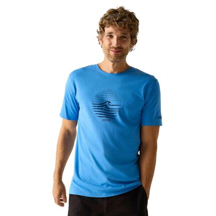 Tshirt Motif/style Ondulé CLINE Homme (Bleu Vif)
