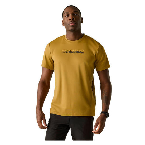Tshirt Motif/style Montagne FINGAL SLOGAN Homme (Marron Bois)