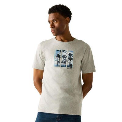 Heren cline ix palmboom tshirt (grijze mergel)