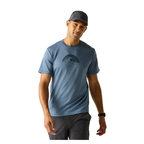 Tshirt Motif/style Bateau FINGAL SLOGAN Homme (Bleu)