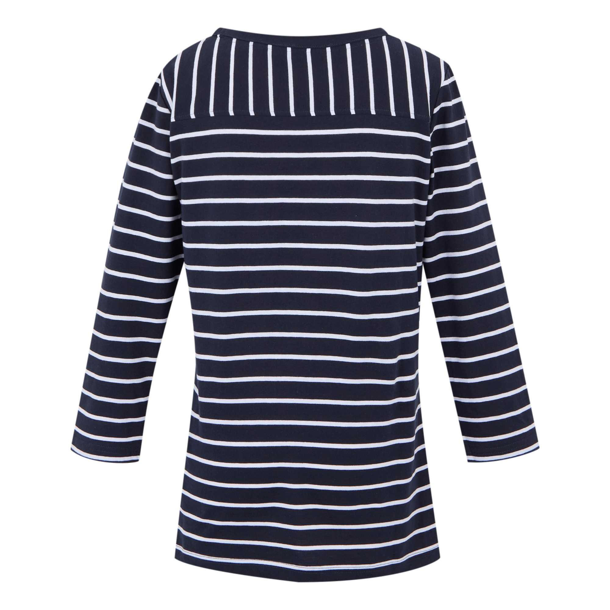 Dames Baylette II Gestreept Tshirt (Marine, Wit) 3/5